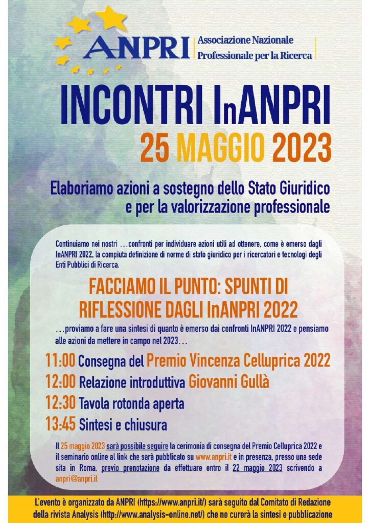 Incontri ANPRI 2023, azioni a sostegno dello stato giuridico e della valorizzazione professionale